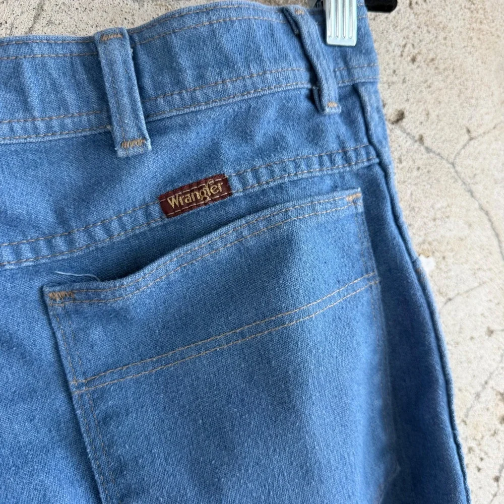 Vtg 70s Wrangler Jeans Western Rancher Pants Made in USA Blue Trousers 36 x‎ 29